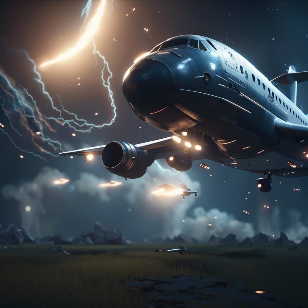 Jet Plane Escaping Tornado in 3D Cinematic Style