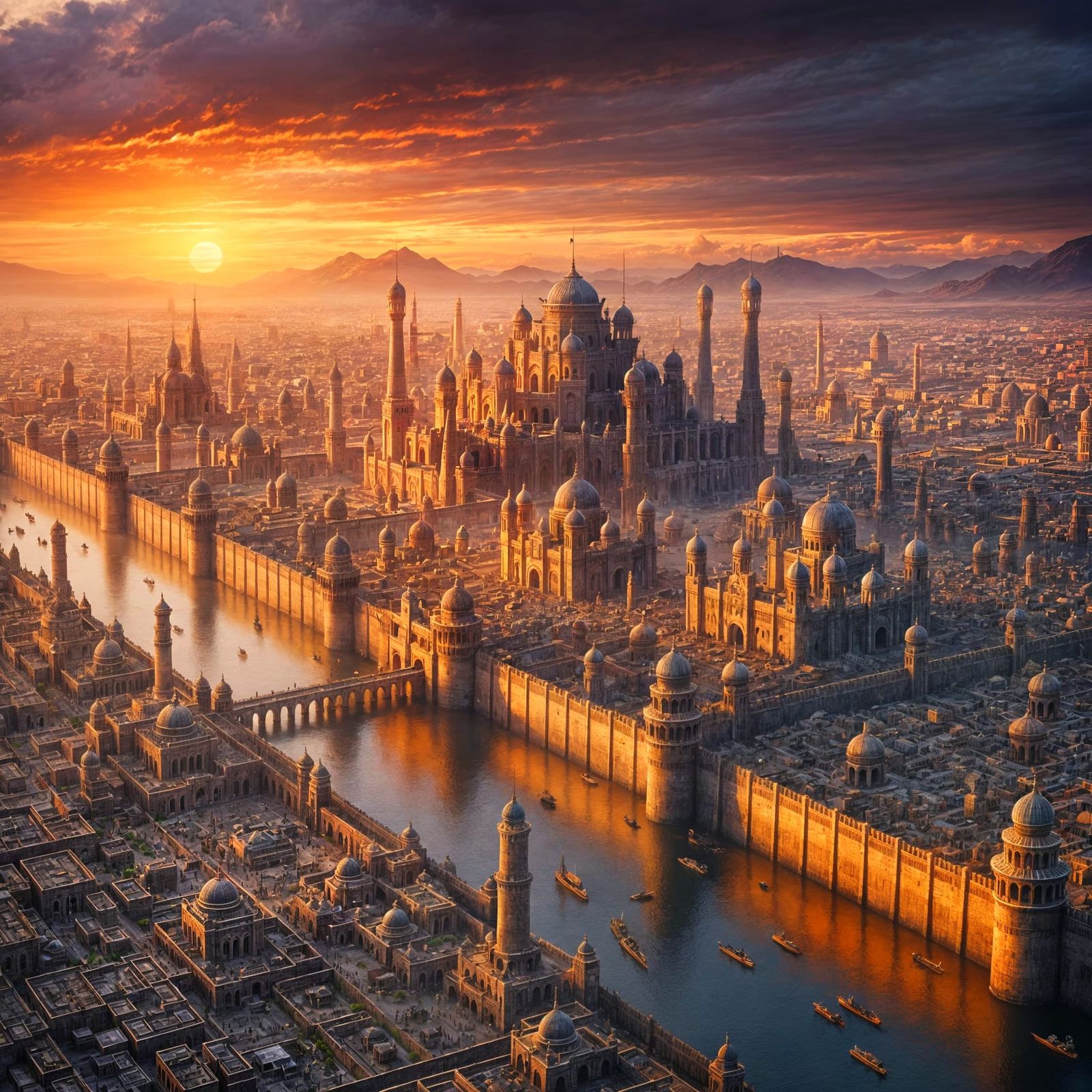 Vast Imperial City at Sunset
