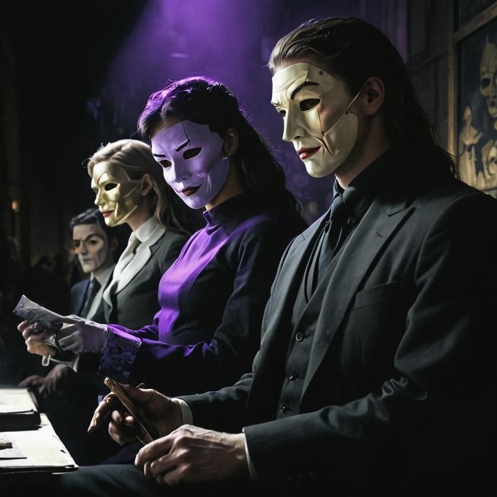 Dystopian City: Saintly Masks in Surreal Art