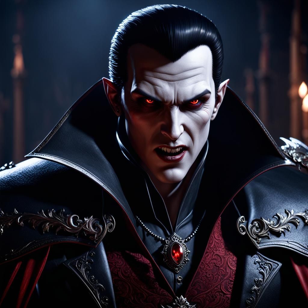 Detailed 3D Vampire Character Rendered in Unreal Engine