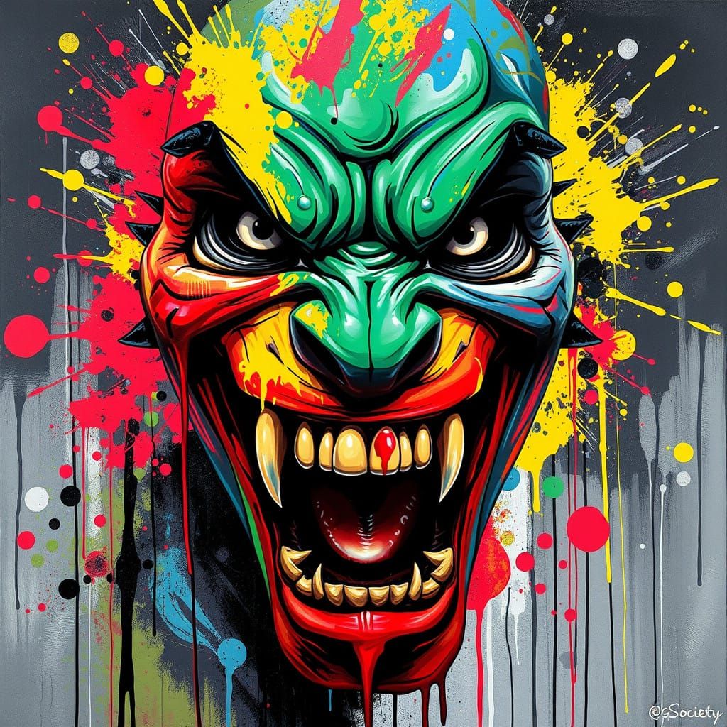 Vibrant Street Art in High Contrast Colors