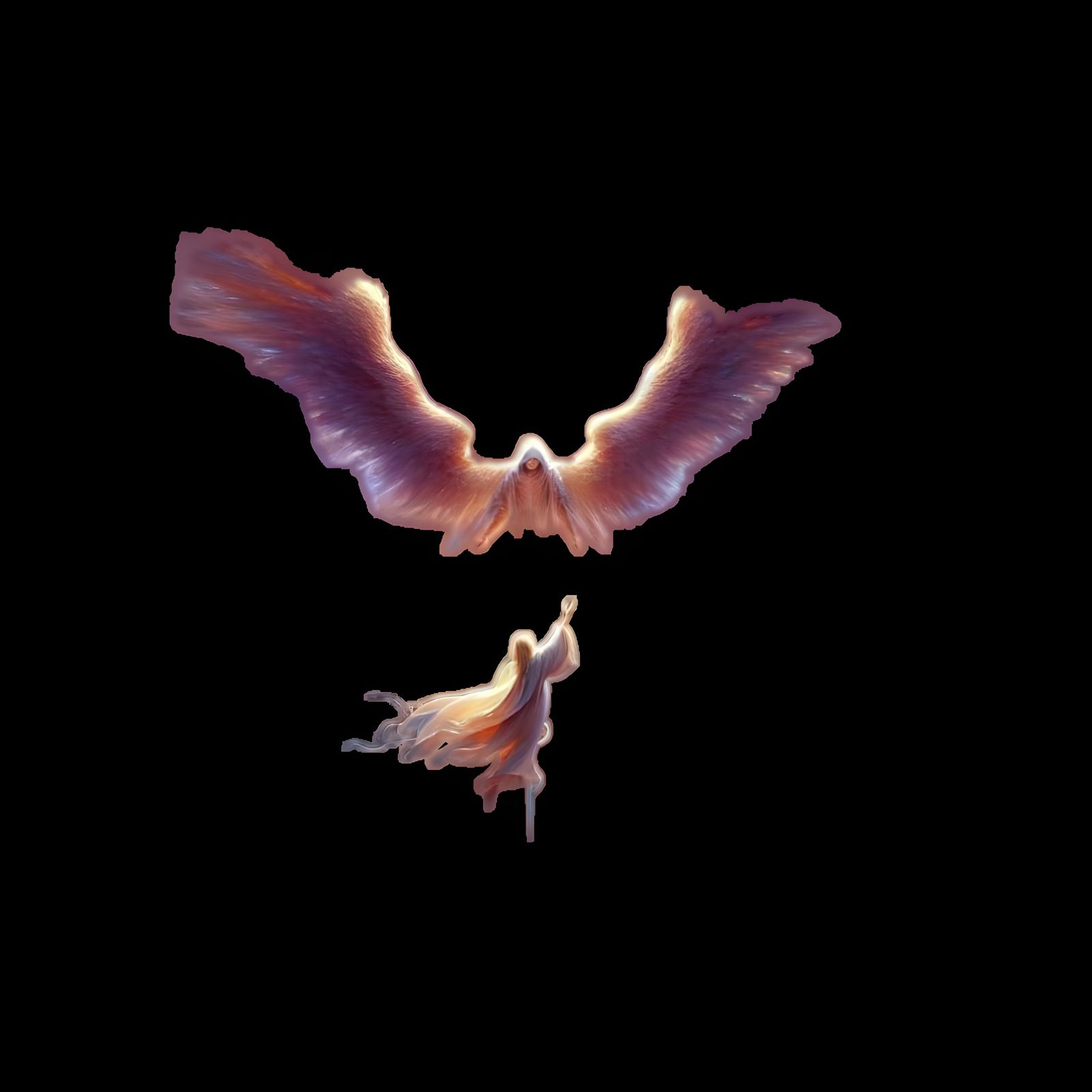 Celestial Angel Receives Divine Blessing: Matte Painting