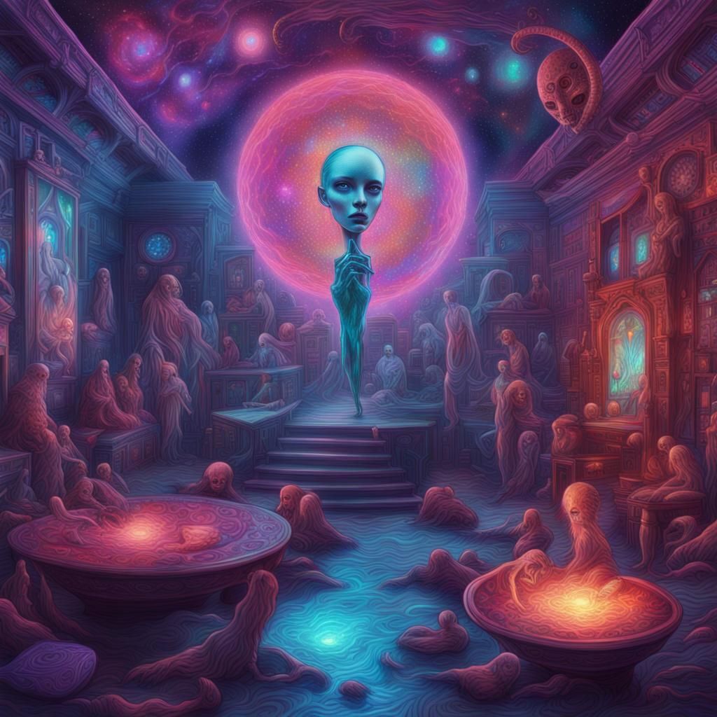 Creepy Haunted Brothel in Astral Cosmic Style