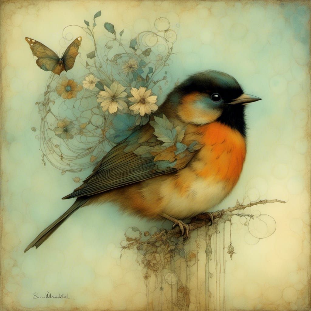 Mystical Bird in Visionary Style