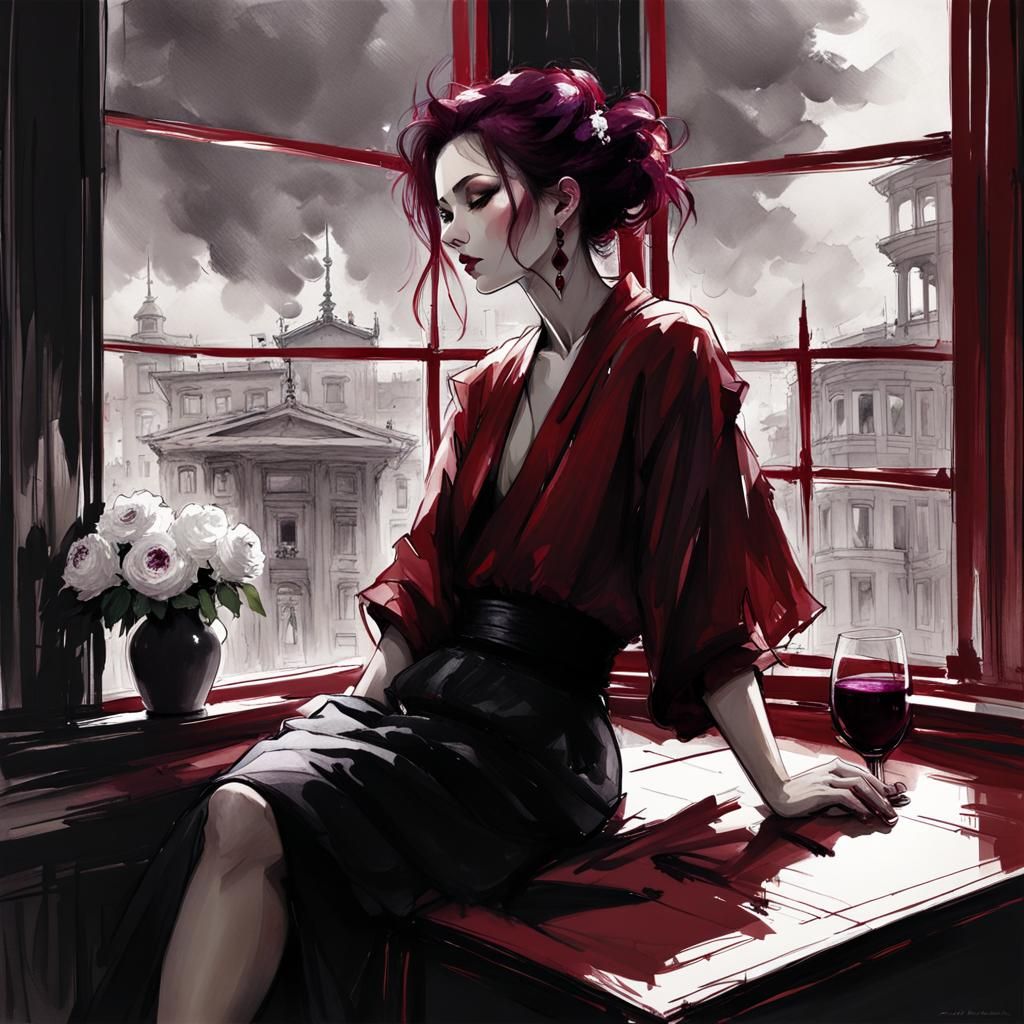 Maki Jujutsu Kaisen Inspired Watercolor Portrait