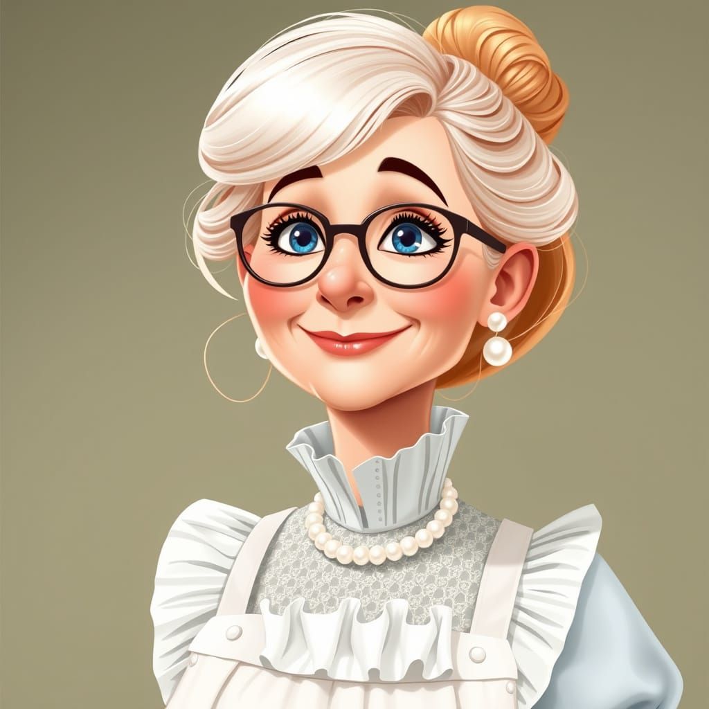 Whimsical Portrait of a Sophisticated Lady