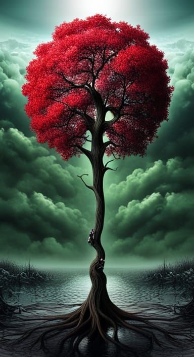 Surreal Gothic Bubble Tree in Hyperreal Photography