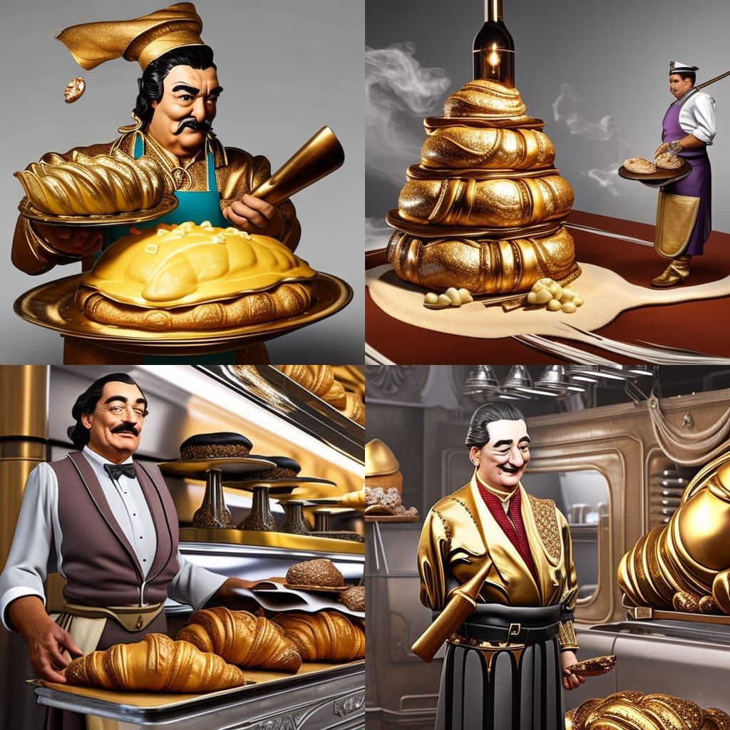 Dali as Baker Creating Croissant Dress