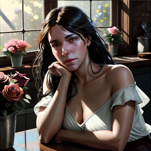 Roses in Sunlight: Hyperdetailed Concept Art