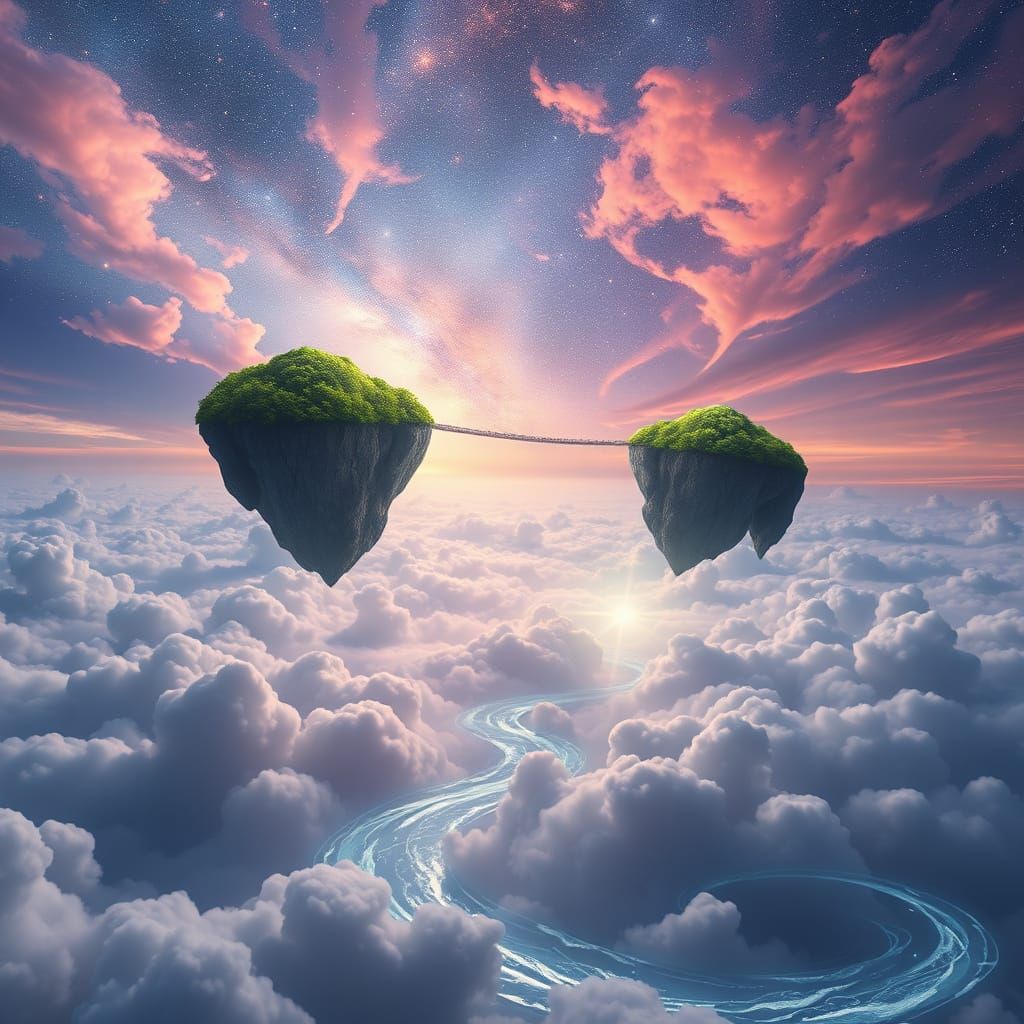 Cosmic Islands Connected by Jewel Bridge