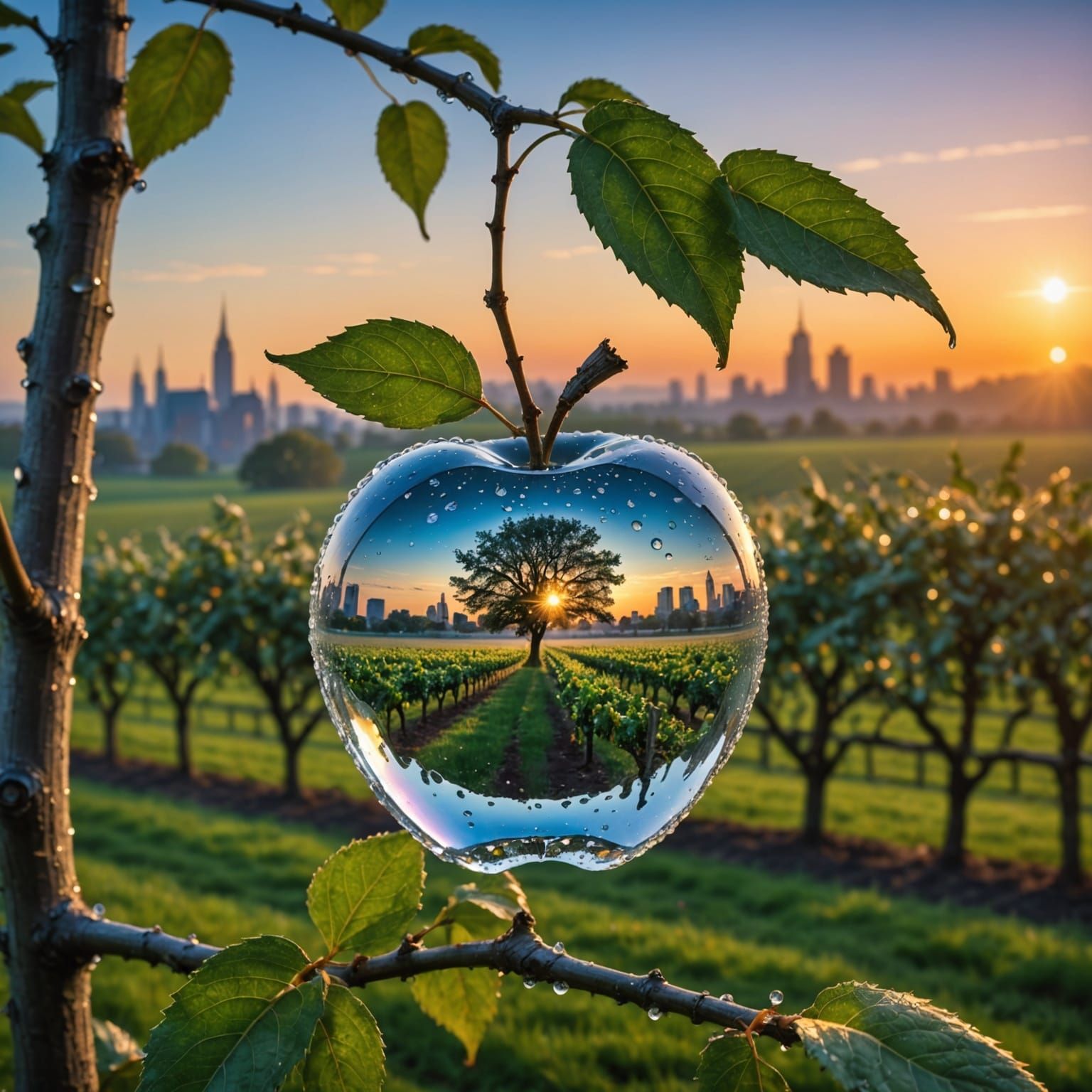 Diamond Apple Tree at Dawn