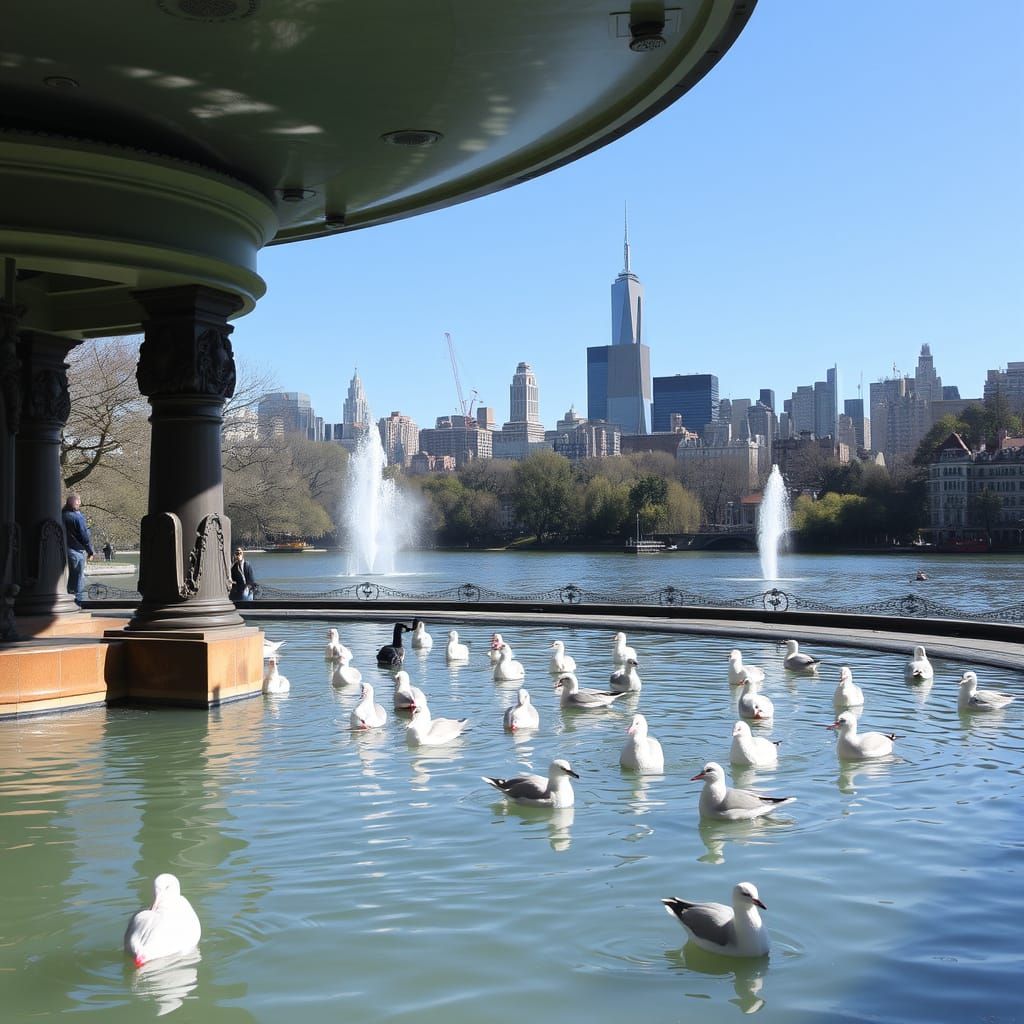 Birds at Bethesda Fountain, Central Park