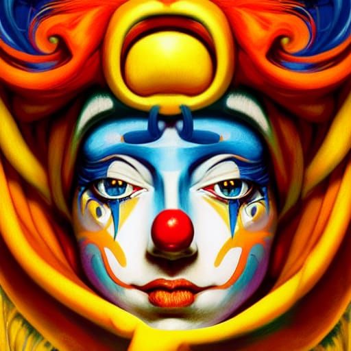Happy Clown in Art Deco Rococo Style
