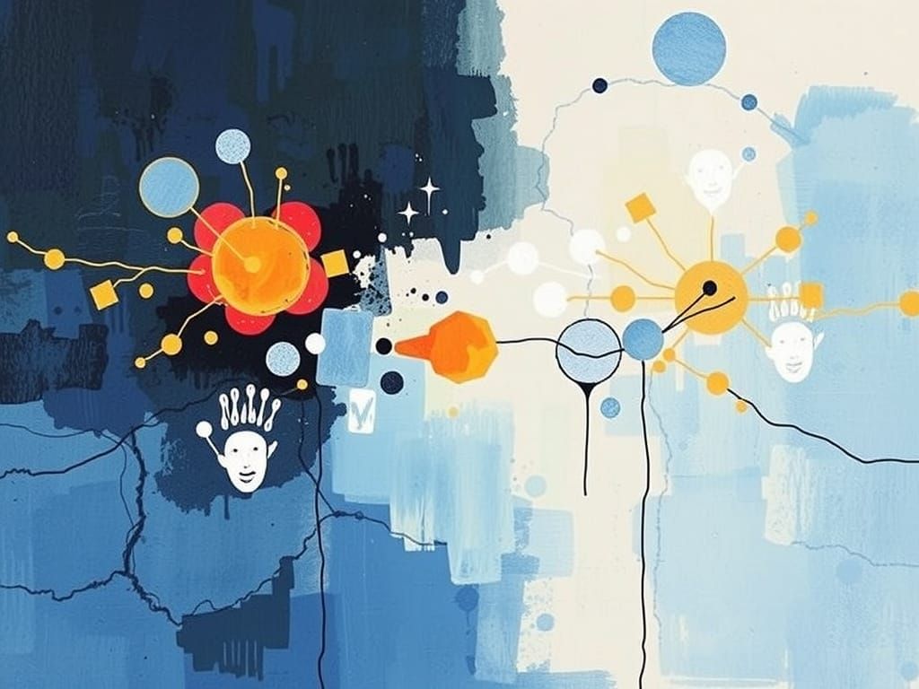 Abstract Thoughts in Ultraminimalist Mixed Media Style