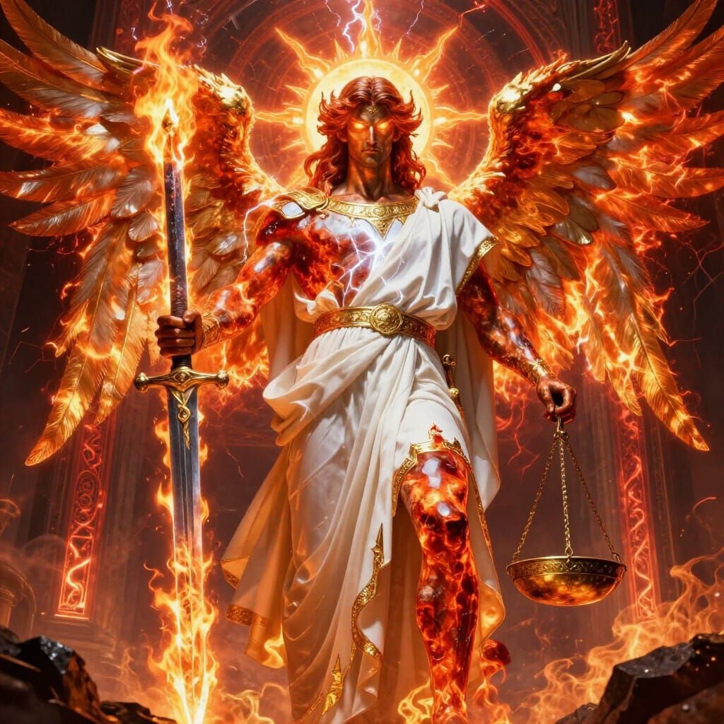 Archangel Uriel of Fire in Radiant Armor