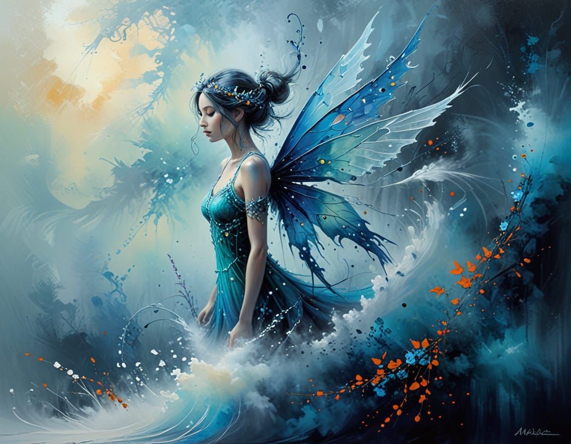 Abstract Mist Fairy in Complementary Colors