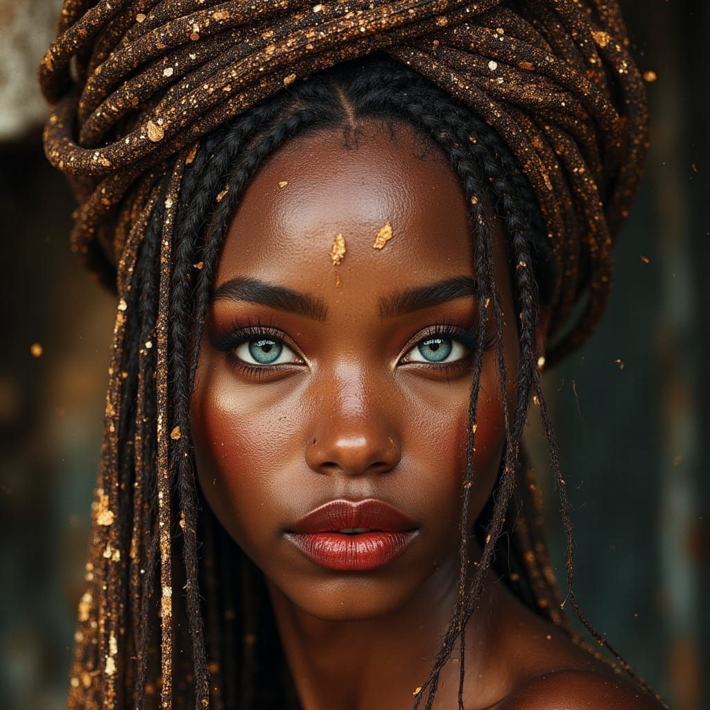 African Goddess Portrait in Vogue Style