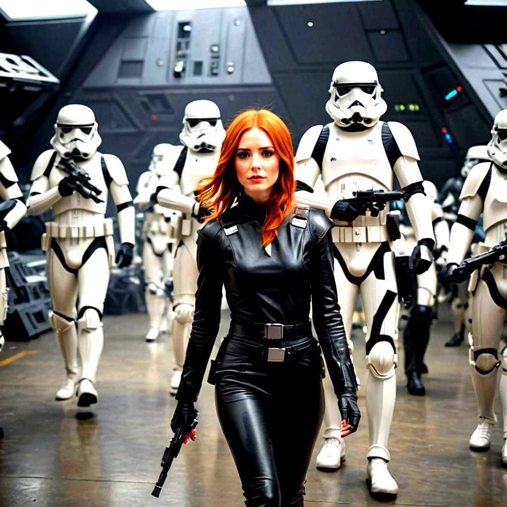 Karen Gillan as Sci-Fi Character with Stormtroopers
