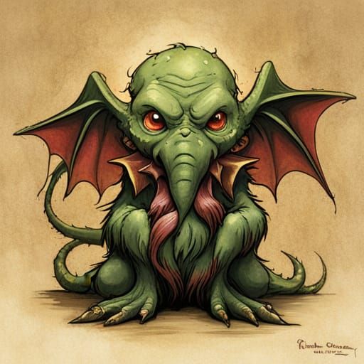 Cute Baby Cthulhu: Epic Fantasy Concept Art