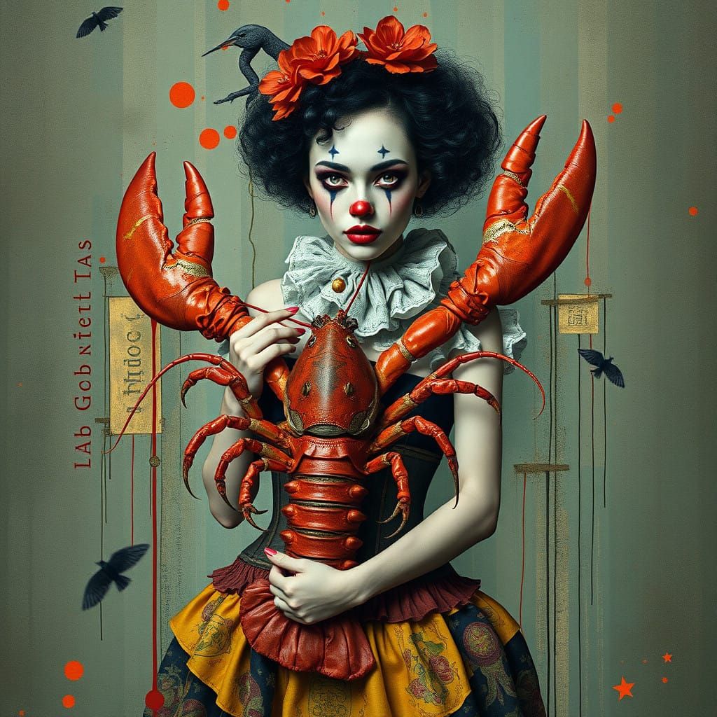 Female Clown in Organic Abstraction