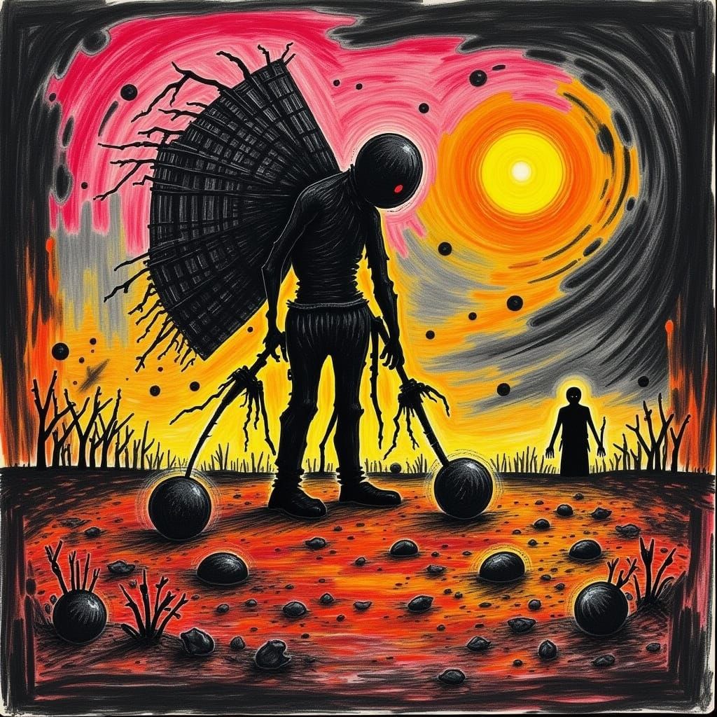 Vibrant Blood Orange Scene in a Futuristic Cityscape