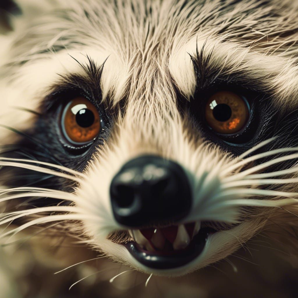Angry White Raccoon Scares in Classic Hollywood Style