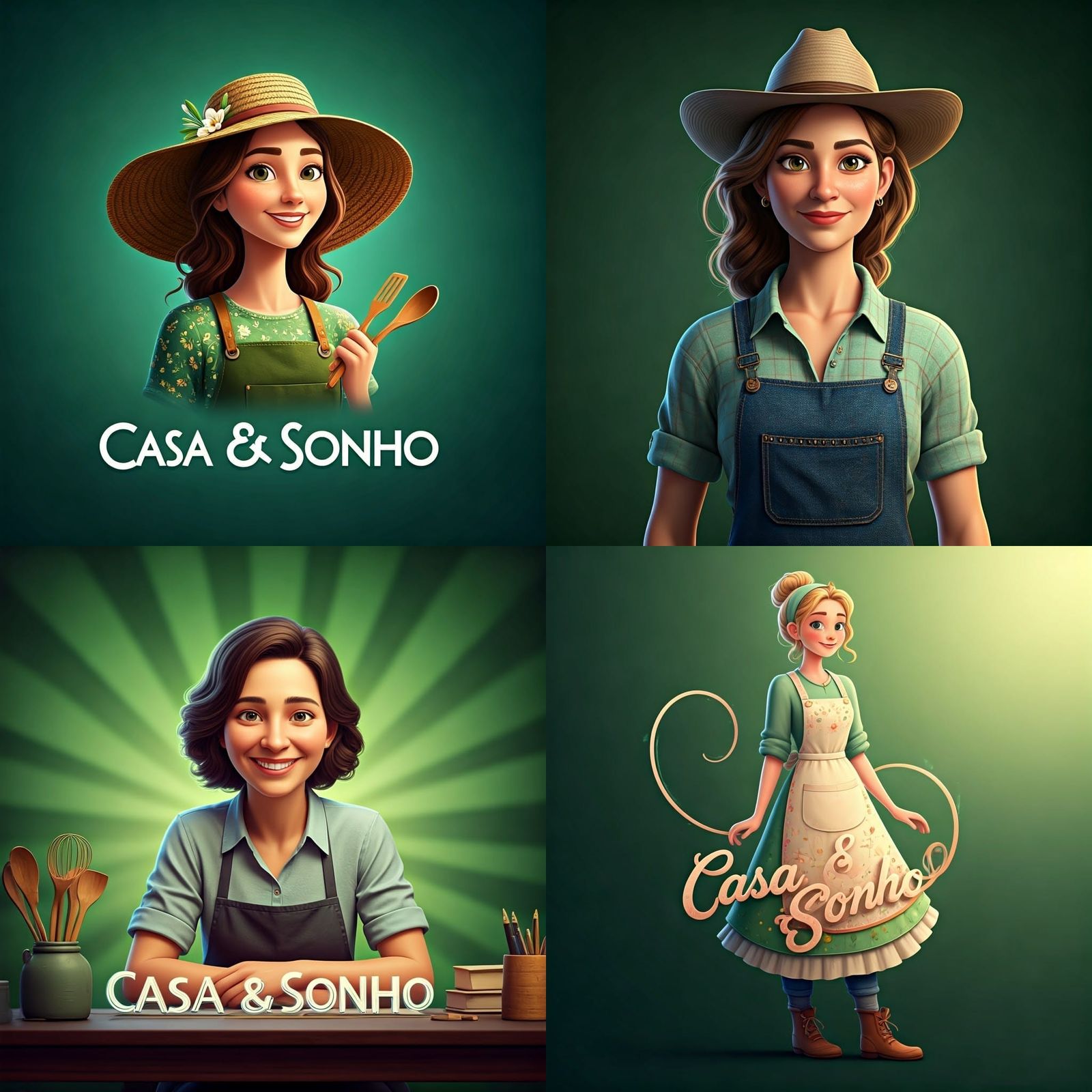 Feminine Homemaker Logo for Casa & Sonho Home Office Store