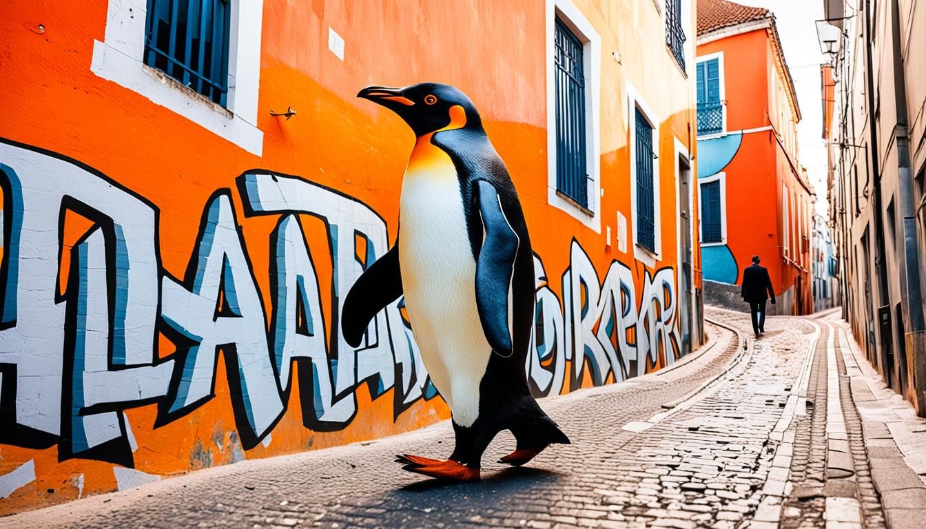 Penguin in Lisbon: Fauvist Expressionist Street Art