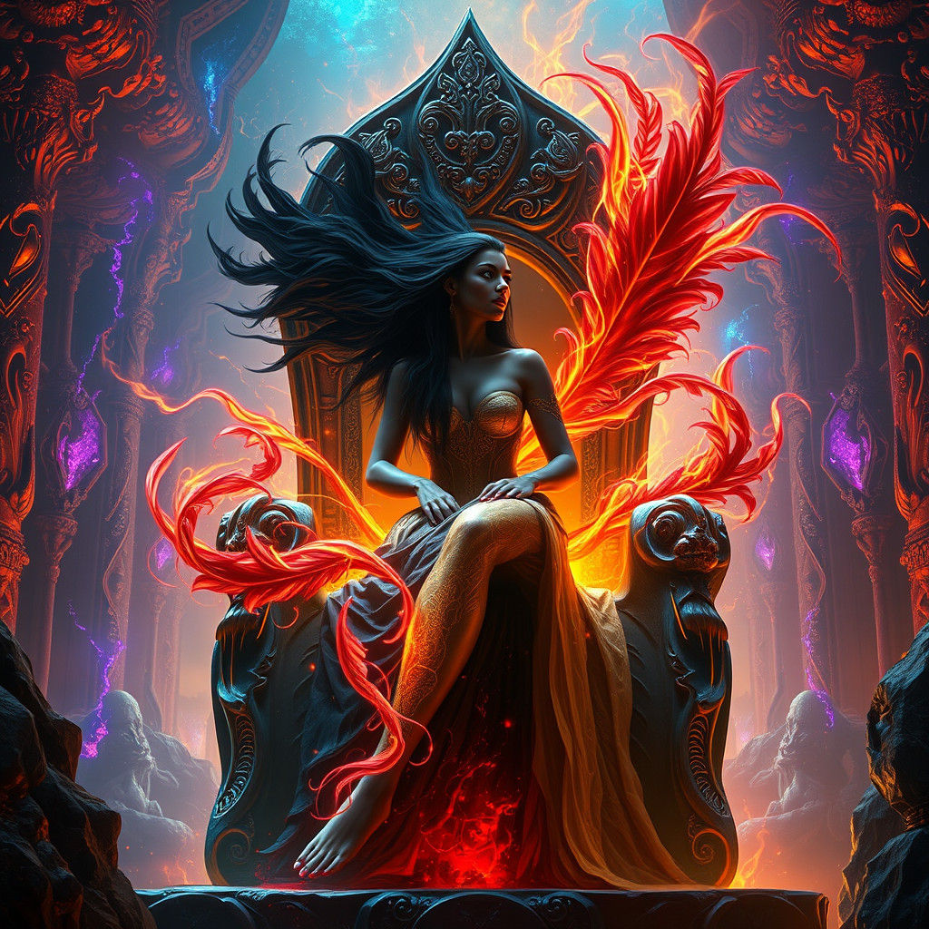 Ereshkigal, Queen of the Underworld: 8k Matte Painting