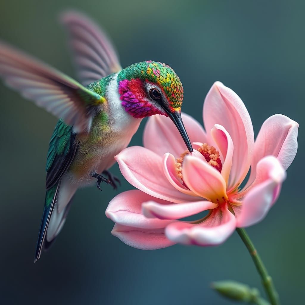 Hummingbird in Cosmic Bloom