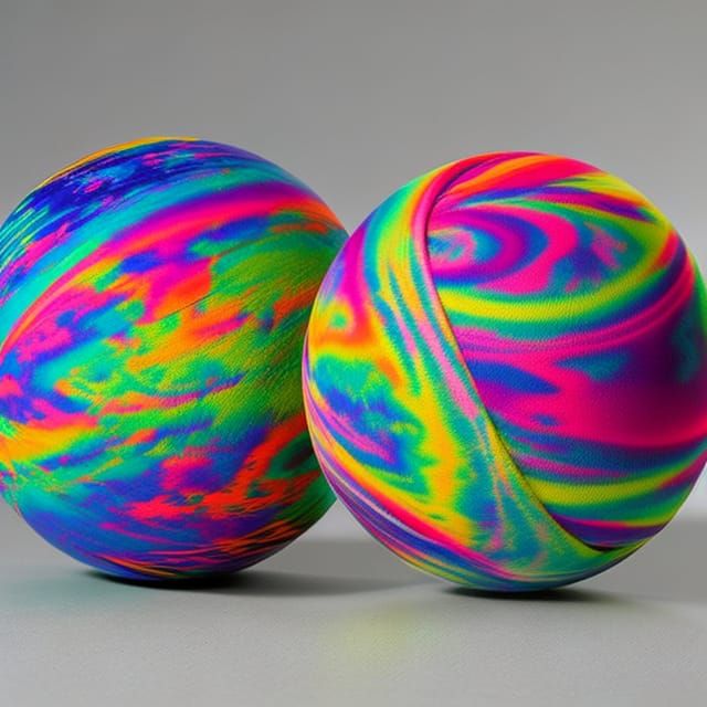 Colorful Tie-Dye Sphere Art