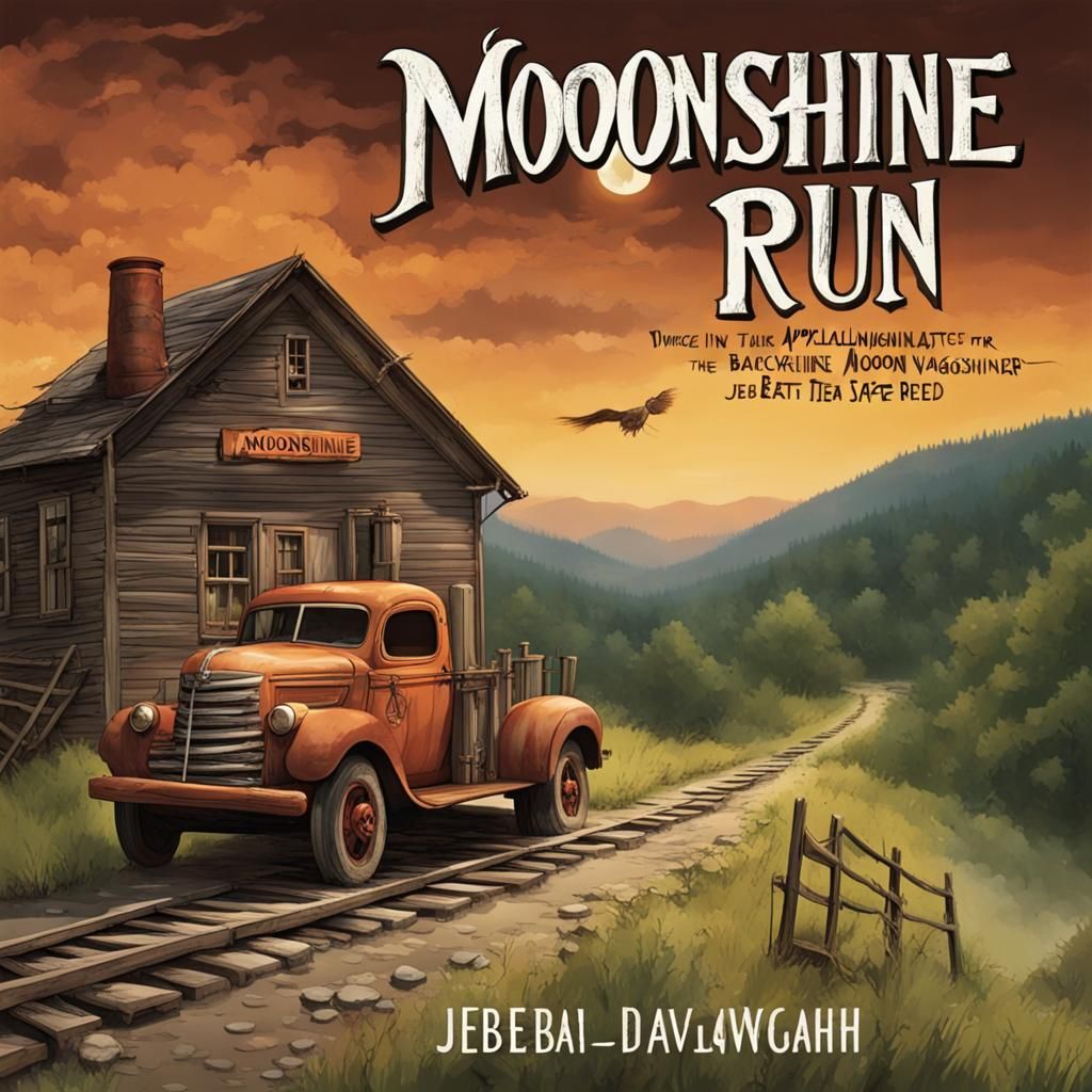 Appalachian Moonshiner Evading Sheriff: Matte Painting