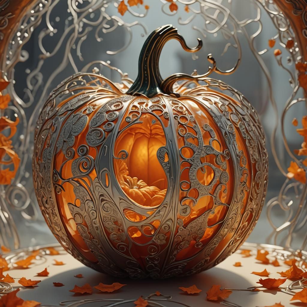 Pumpkin Encased in Glass: Digital Matte Painting