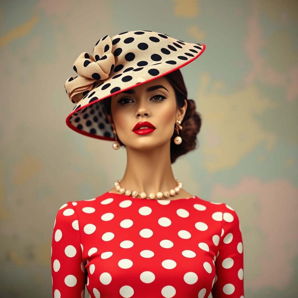 Elegant Polka Dot Dress Inspired by Surrealism
