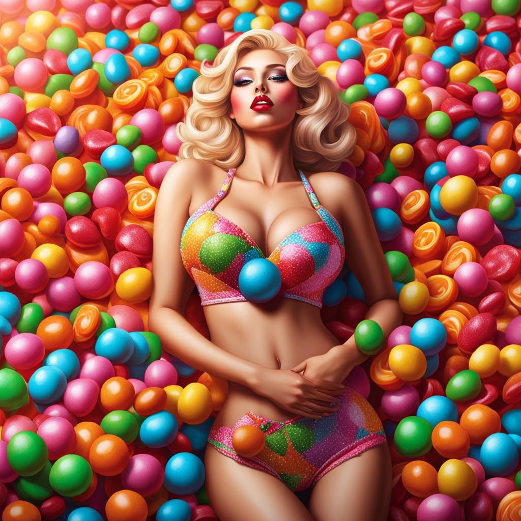 Whimsical Candy Land Art: Hyperrealistic Digital Illustratio...