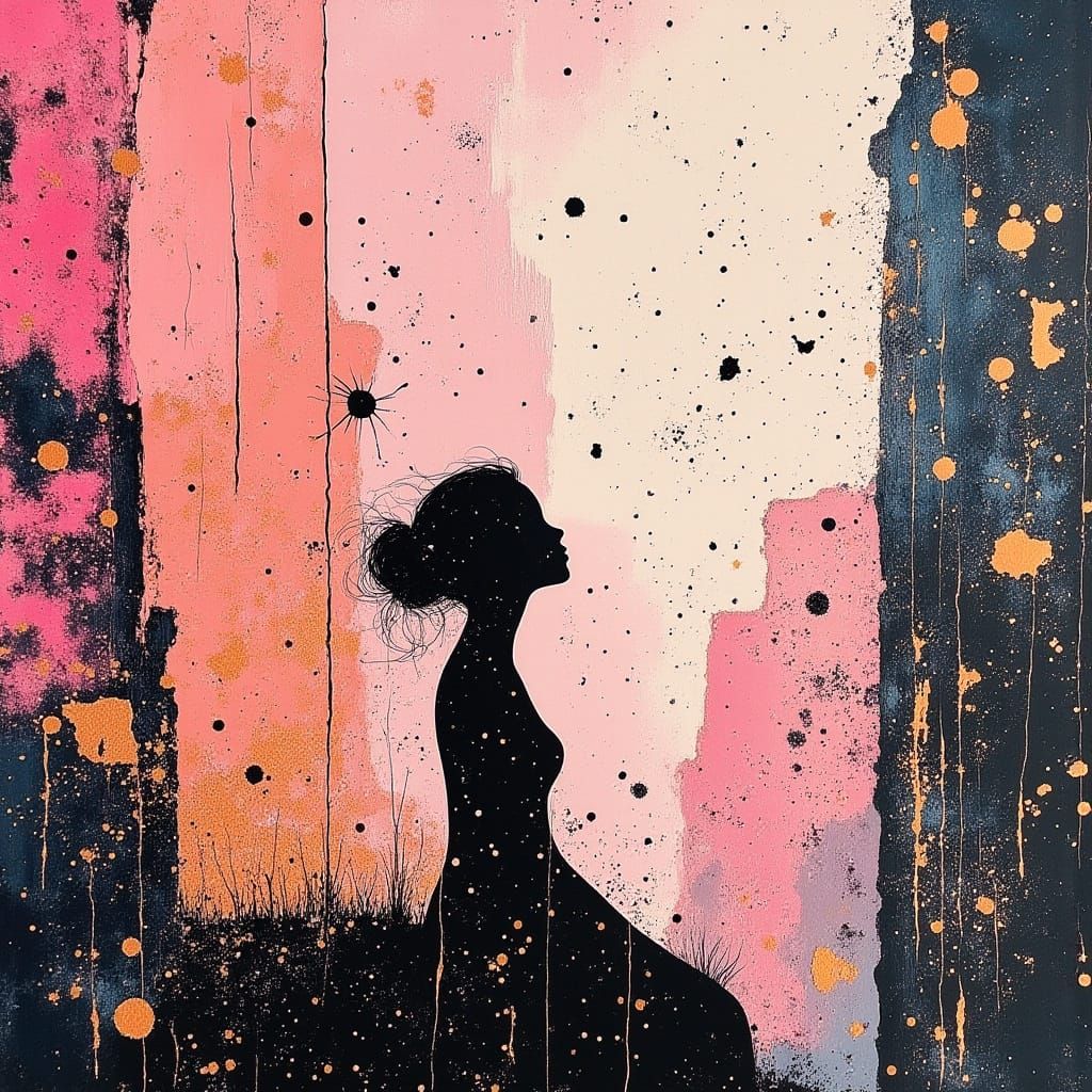 Ethereal Street Art Portrait of Dhara in Pastel Hues