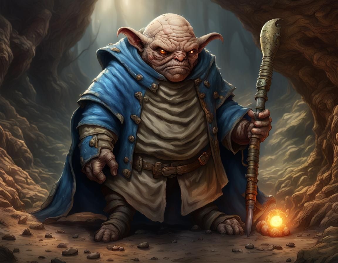 Fantasy Halfling Marauder Emerging from Underground Burrow