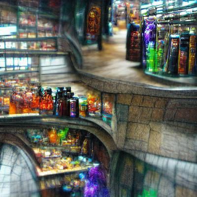 Fantasy Market with Potions and Energy Drinks
