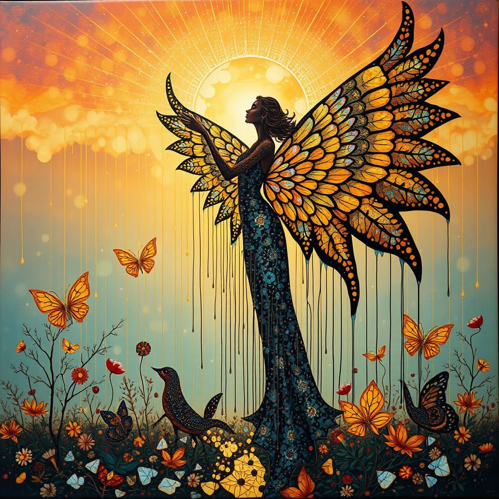 Vibrant Melting Masterpiece in Dripping Paint Style