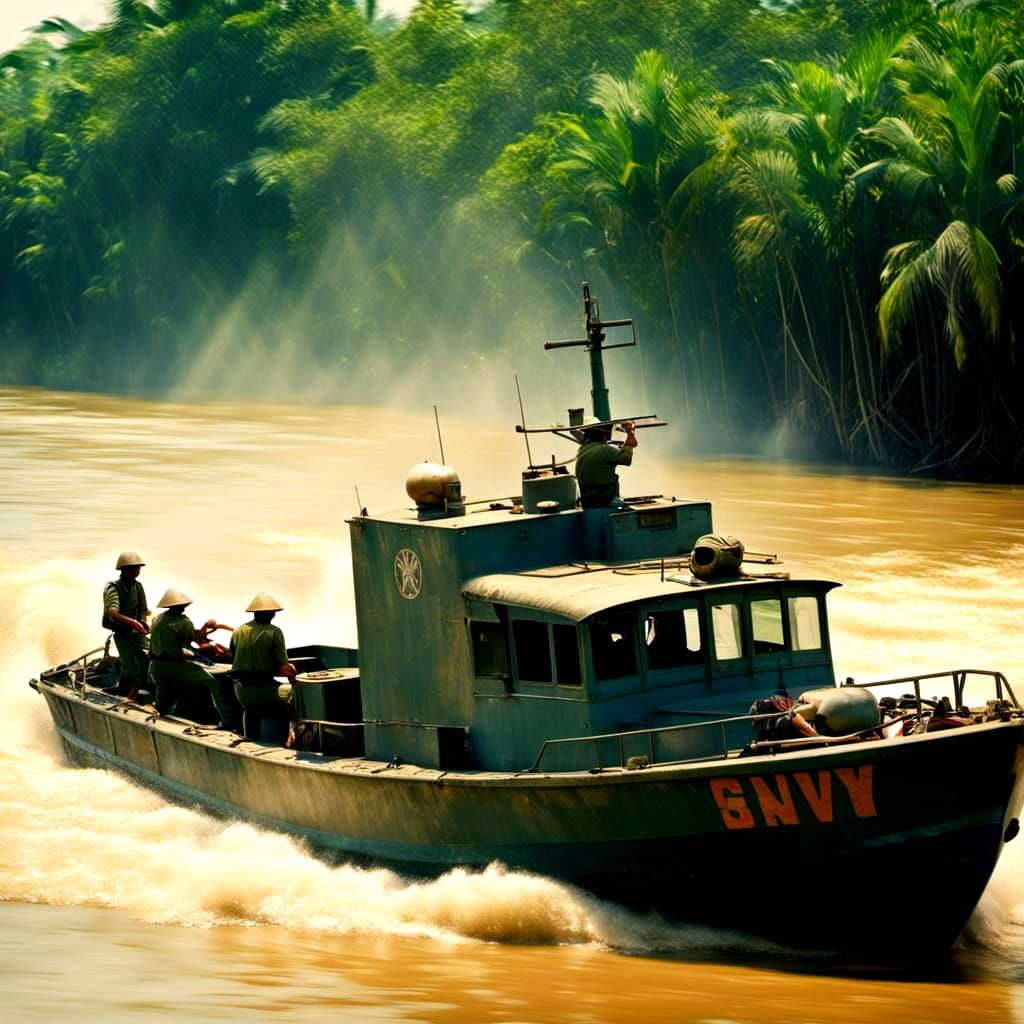 Navy Patrol Boat on Mekong Delta River