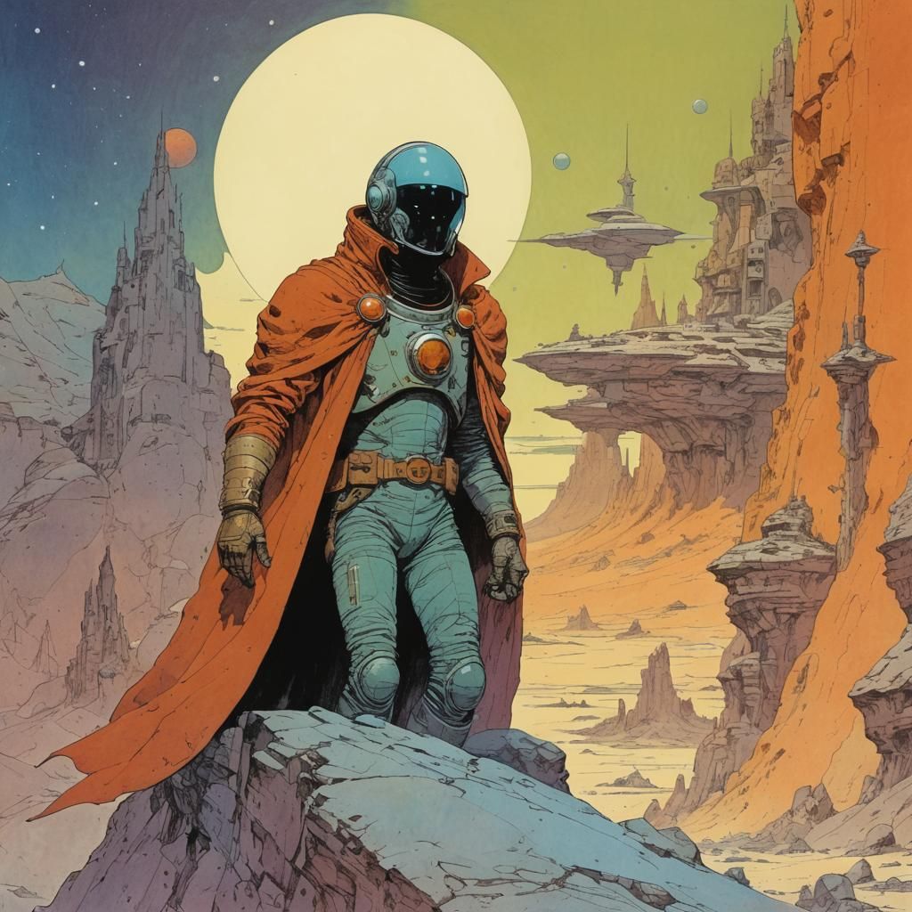 Distorted Space Hero in Graphic Novel Style