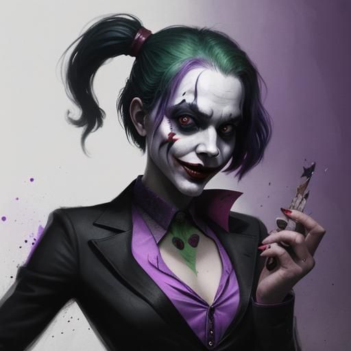Psychedelic Joker and Harley Quinn: Sinister Art