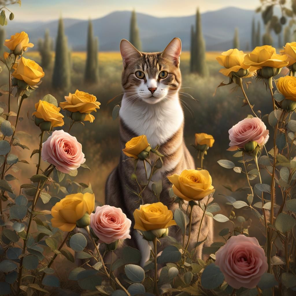 Detailed Matte Painting of Western Flowers