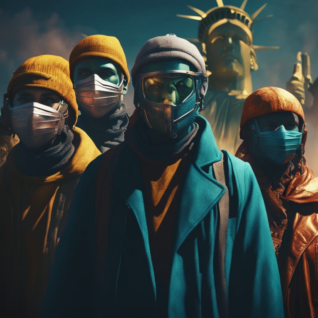 Statue of Liberty Scene: Sci-Fi Concept Art