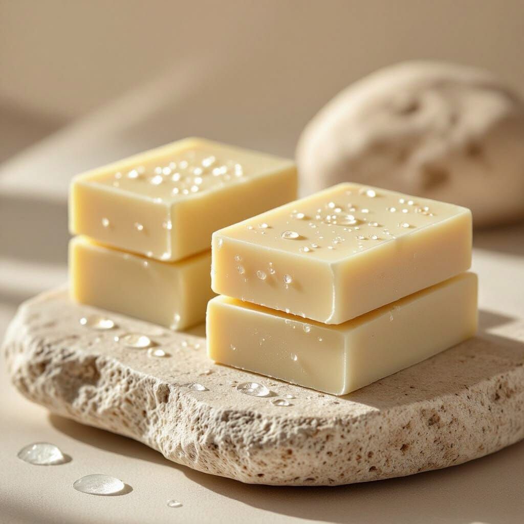 Luxury Soap Bars on Stone: Spa Aesthetic Photography