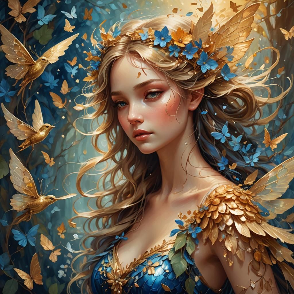 Enchanting Fairy: Whimsical Fantasy Oil Painting