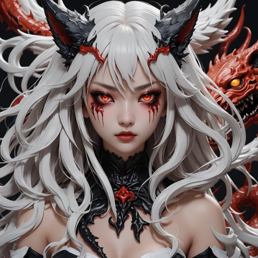 Demonic Possession: Kitsune Girl in Anime Style