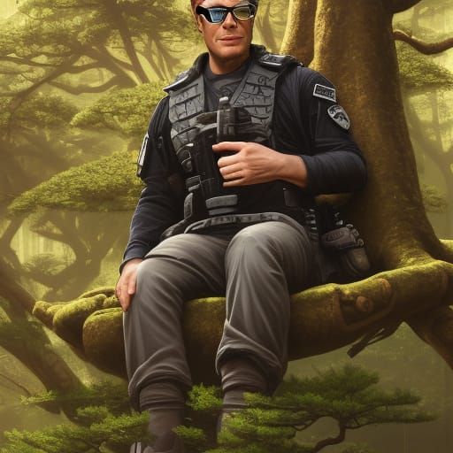 Dr. Daniel Jackson Portrait in Hyperrealistic Style