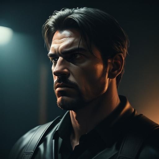 Dramatic Film Still of Kane in Cinematic Style