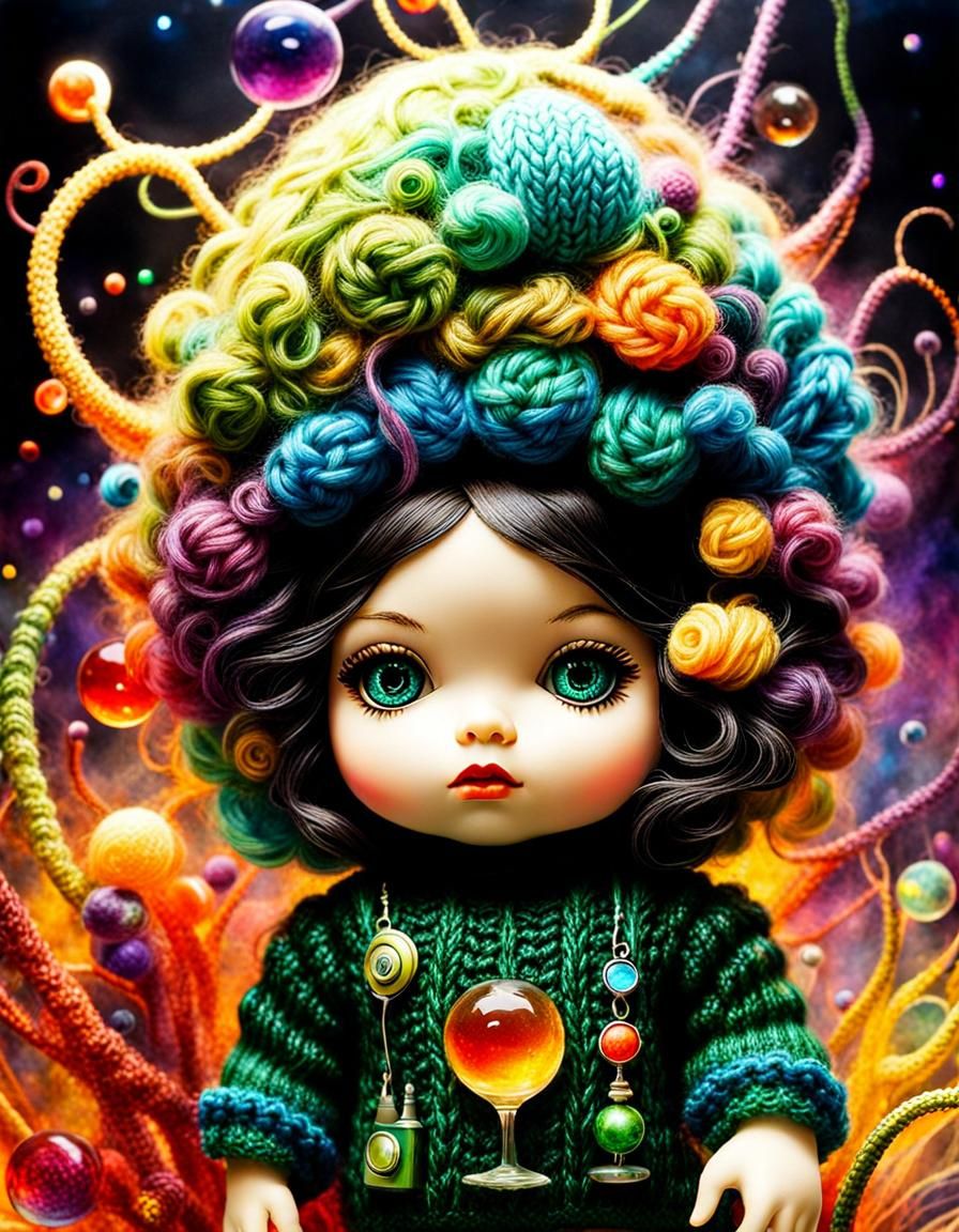 Alcohol Ink Whimsycore (! (Teresita Fernandez knitted CUTEST...